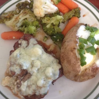 NORMS Restaurant - Filet mignon with blue cheese crumbles. Not the best I had n will not order again. Bake potato was good. Veggies over cooked - Breakfast & Brunch Near Me - Riverside, California