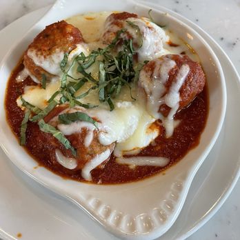 Simply Capri - Polpette capresi (House made meatballs, tomato sauce, ricotta cheese, mozzarella, Parmigiano Reggiano, basil) - Italian Near Me - Winter Garden, Florida Simply Capri - Polpette capresi (House made meatballs, tomato sauce, ricotta cheese, mozzarella, Parmigiano Reggiano, basil) - Italian Near Me - Winter Garden, Florida