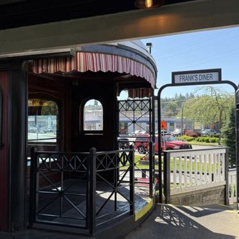Frank's Diner - In covered waiting area outside the train car. - Diners Near Me - Spokane, Washington