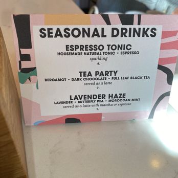 Never Coffee - Seasonal menu - Coffee & Tea Near Me - Portland, Oregon