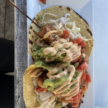 Red 36 - One spicy shrimp taco and one blackened fish taco. Don't let "street taco" fool you. They were loaded, delicious, and two filled me up. - Seafood Near Me - Mystic, Connecticut Red 36 - One spicy shrimp taco and one blackened fish taco. Don't let "street taco" fool you. They were loaded, delicious, and two filled me up. - Seafood Near Me - Mystic, Connecticut