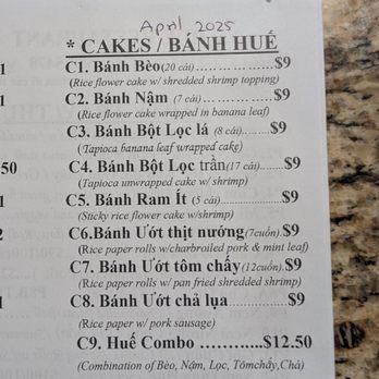 Kim Hoa Hue Restaurant 2 - Menu 5 - Vietnamese Near Me - Temple City, California