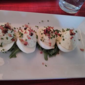 Salty Sow - Truffled Deviled Eggs. My 17 month old's favorite dish there! - American Near Me - Austin, Texas Salty Sow - Truffled Deviled Eggs. My 17 month old's favorite dish there! - American Near Me - Austin, Texas