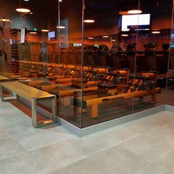 Orangetheory Fitness Alamo Ranch - The weight room from the lobby. The first stop before working out.