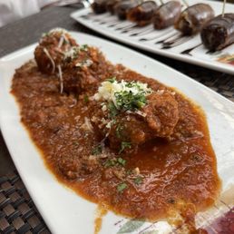 Meatballs are a good choice.