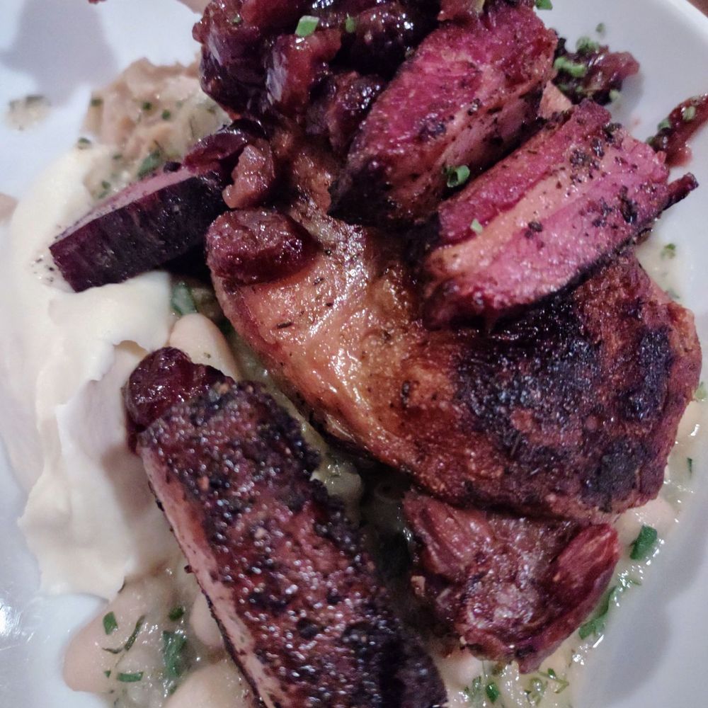 Marrow - Thick cut bacon stole the show here as the duck was a little dry. But still amazing. - Cocktail Bars Near Me - Rochester, Minnesota Marrow - Thick cut bacon stole the show here as the duck was a little dry. But still amazing. - Cocktail Bars Near Me - Rochester, Minnesota