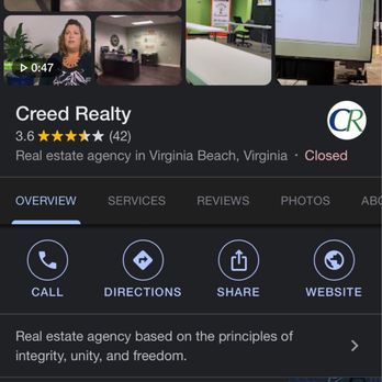 Creed Realty - Google page - Real Estate Agents Near Me - Virginia Beach, Virginia