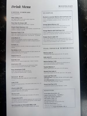 Menu photo 6 MoonGoat Coffee Roasters Costa Mesa, CA Menu photo 6 MoonGoat Coffee Roasters Costa Mesa, CA