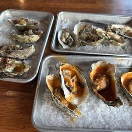 Scrumptious oysters, clam chowder and fried shrimp Scrumptious oysters, clam chowder and fried shrimp