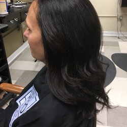 This guest had 75% white regrowth and is leaving with fresh even toned hair.