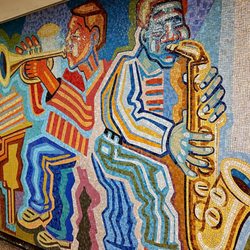 Newark Penn Station - "The New Spirit Ensemble" mosaic mural by Mel Clark