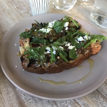 Margot - Eggplant caponata toast - Spanish Near Me - Culver City, California Margot - Eggplant caponata toast - Spanish Near Me - Culver City, California