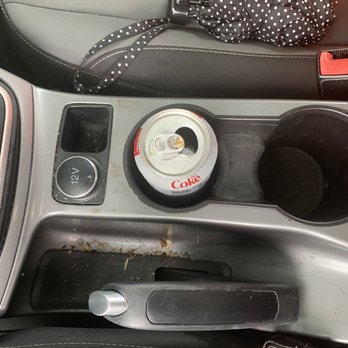 Squeaky Clean Interiors - (Disgusting) cup holders and emergency brake -- BEFORE - Car Wash Near Me - Austin, Texas