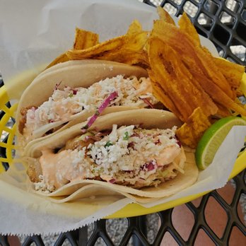 LB's Lunch Box - Fish tacos were awesome. Side of plantain chips. - Seafood Near Me - Egg Harbor City, New Jersey LB's Lunch Box - Fish tacos were awesome. Side of plantain chips. - Seafood Near Me - Egg Harbor City, New Jersey