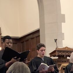 The Quartet singing Handel's Messiah at the First Church in Chestnut Hiil, December 2022.