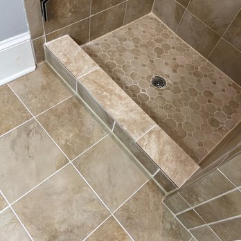 Escalante Tile - Finished new shower curb, with new top tile and side tile (shower side only) - Tiling Near Me - Doraville, Georgia
