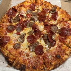 Mill Tavern Pizza - Large pepperoni and sausage pizza