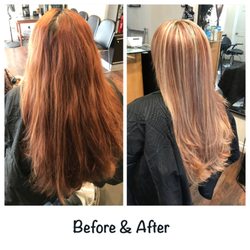 Julie's Hair Salon - My client was red for a few years, now she's decided to start lightening up