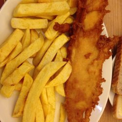 Wetherby Whaler Wakefield - Regular order of fish and chips - look at that massive crunch on the fish! Chips could be better but the fish was nice.