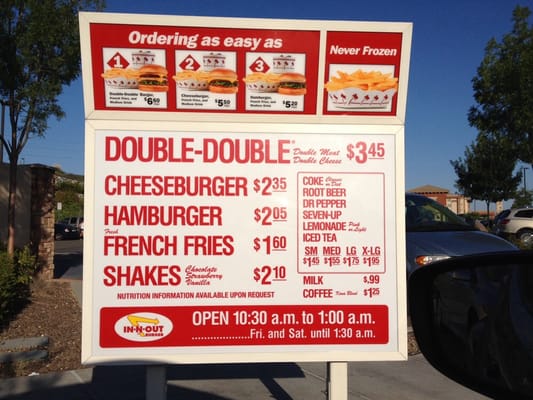Menu photo 7 In-N-Out Burger Folsom, CA Menu photo 7 In-N-Out Burger Folsom, CA