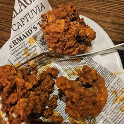 Guy Fieri's Mt. Pocono Kitchen - Cold GIGANTIC cauliflower bites. Looks like Buffalo wings.
