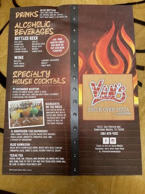Menu photo 2 Van’s Brick Oven Pizza Mathis, TX