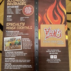 Van’s Brick Oven Pizza - Front of current menu.