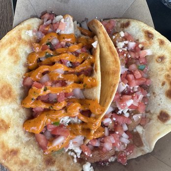 Vibe Taco - Mahi taco and the fried shrimp one (like $25 for this! Rediculous!) - Food Trucks Near Me - Port Aransas, Texas Vibe Taco - Mahi taco and the fried shrimp one (like $25 for this! Rediculous!) - Food Trucks Near Me - Port Aransas, Texas