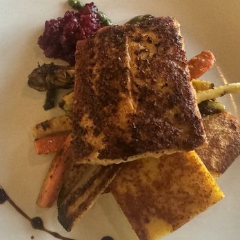 Bleu Olive - Salmon and polenta - Mediterranean Near Me - Durham, North Carolina