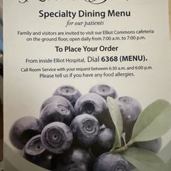 Elliot Hospital - Patient menu
