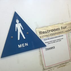 Restroom signs what most of negative reviewer failed to read.