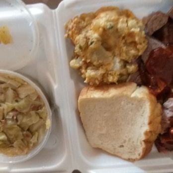 Stockyard Bar BQ - Beef brisket, pulled pork, heart attack tatoes, sweet cabbage - Barbeque Near Me - Houston, Texas Stockyard Bar BQ - Beef brisket, pulled pork, heart attack tatoes, sweet cabbage - Barbeque Near Me - Houston, Texas