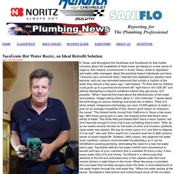 Mr. Tankless - A National Plumbing Trade magazine article featuring Mr Tankless and hot water recirculating technology. - Plumbing Near Me - Cedar Park, Texas Mr. Tankless - A National Plumbing Trade magazine article featuring Mr Tankless and hot water recirculating technology. - Plumbing Near Me - Cedar Park, Texas