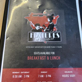 Features - Menu - Breakfast & Brunch Near Me - Stratford, Ontario