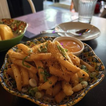 Sticky Rice - Crisp Chili Garlic Fries with Spicy Mayo Dinner - Thai Near Me - New York, New York Sticky Rice - Crisp Chili Garlic Fries with Spicy Mayo Dinner - Thai Near Me - New York, New York