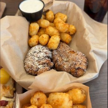sneakybird - Parmesan cheese tenders with Tater Tots - Chicken Wings Near Me - Gilbert, Arizona
