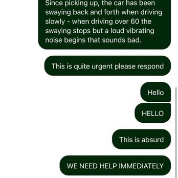 Kyte - 3 hours later, still no response despite their quoted "under 3 minute" wait time. Unbelievable negligence. - Car Rental Near Me Kyte - 3 hours later, still no response despite their quoted "under 3 minute" wait time. Unbelievable negligence. - Car Rental Near Me