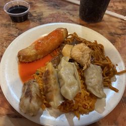 King Super Buffet - Egg roll, dumplings, low mean, chicken, fried rice
