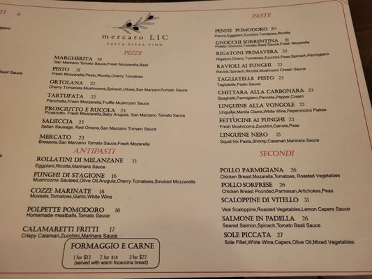 Menu photo 1 mercato LIC Queens County, NY Menu photo 1 mercato LIC Queens County, NY