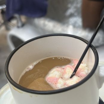 Milano Nail Spa Humble - Vietnamese coffee offered with pink and white marshmallow shaped hearts - Nail Salons Near Me - Humble, Texas Milano Nail Spa Humble - Vietnamese coffee offered with pink and white marshmallow shaped hearts - Nail Salons Near Me - Humble, Texas