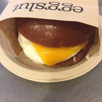Eggslut - Turkey sausage, egg, and cheese sandwich - Breakfast & Brunch Near Me - Los Angeles, California Eggslut - Turkey sausage, egg, and cheese sandwich - Breakfast & Brunch Near Me - Los Angeles, California