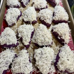 Kapaa Apple Pie Company - Coconut Ube Scones with shredded coconut flakes, our most popular scone