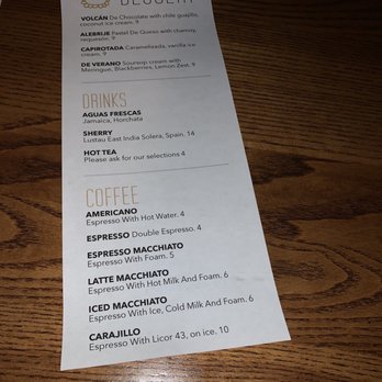 Casi Cielo - Dessert menu - Cocktail Bars Near Me - Atlanta, Georgia
