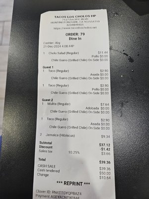 Menu photo 8 Tacos Los Cholos Huntington Park, CA