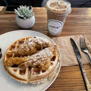Lokal Coffee - Chicken and waffles with cold brew coffee - Cafes Near Me - Iselin, New Jersey