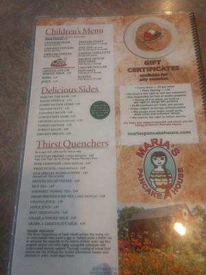 Menu photo 1 Maria's Pancake House Hazel Crest, IL Menu photo 1 Maria's Pancake House Hazel Crest, IL