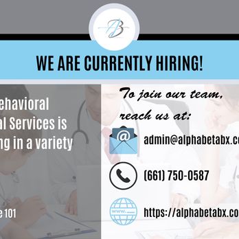 Alpha Beta Behavioral - We are hiring. Contact our office today. - Psychologists Near Me - Bakersfield, California Alpha Beta Behavioral - We are hiring. Contact our office today. - Psychologists Near Me - Bakersfield, California