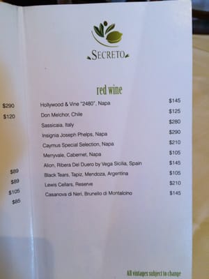 Menu photo 7 Secreto Restaurant South Miami, FL