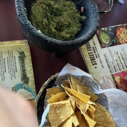 Guacamole and chips