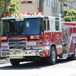 Berkeley Fire Department Station 5 - Berkeley fire engine 5 on a fire alarm call.